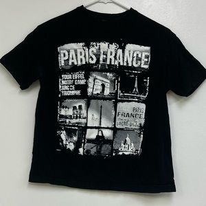Paris France Black XS Tee Shirt